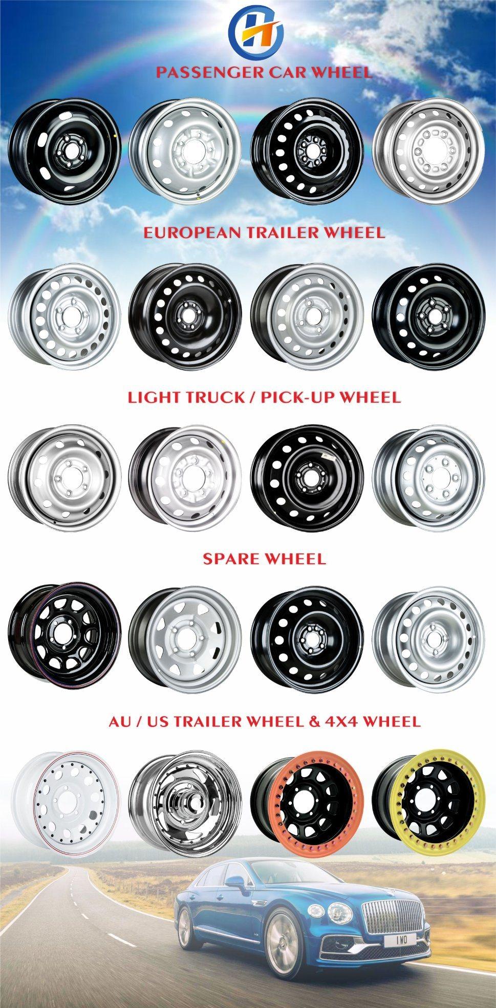 H&T Wheel 554202 15X5.5 4X100 15 Inch Black Steel Rim for Passenger Car