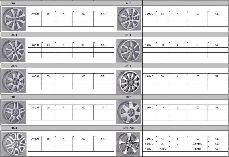 N439 JXD Brand Auto Spare Parts Alloy Wheel Rim Replica Car Wheel for Volkswagen Polo
