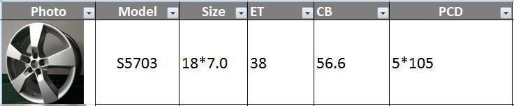 S5703 JXD Brand Auto Spare Parts Alloy Wheel Rim Replica Car Wheel for Chevrolet Tracker