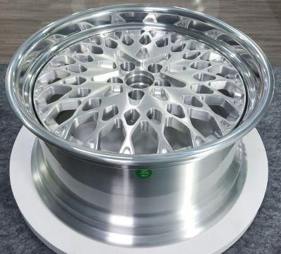 2 Piece Forged Aluminum Mag Rims Wheel for Wheel Barrel Polish and Wheel Center Disk Brushed Finish Color