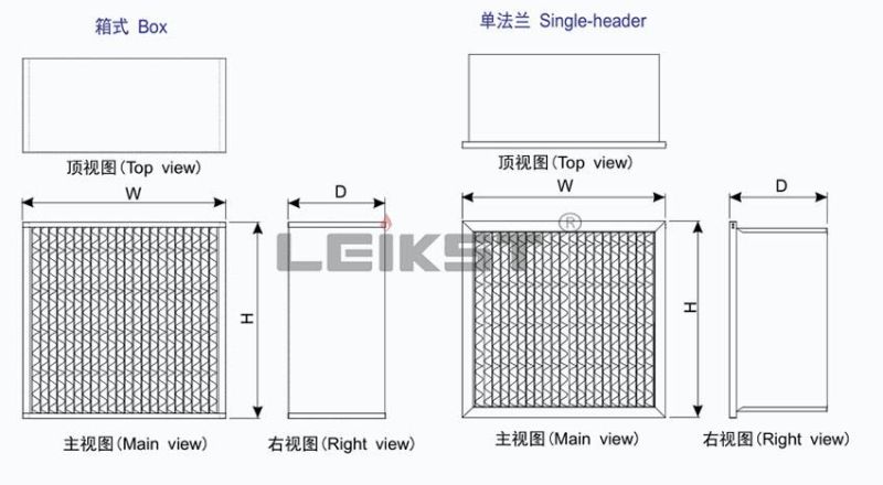 Paper Frame Air Filter 24X24X12 20X25X2 20X16X2 Pleated Filter Synthetic Fiber Waved Filter