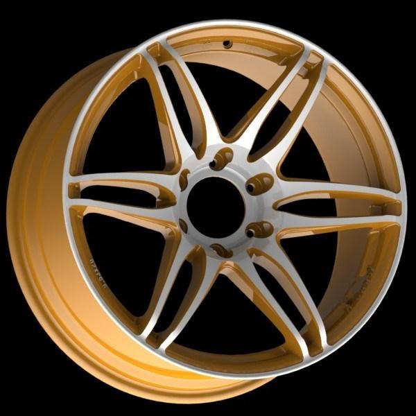 OEM/ODM Alumilum Alloy Wheel Rims 20 Inch 6X139.7 Yellow Machined Face and Lip Professional Manufacturer for Passenger Car Wheel