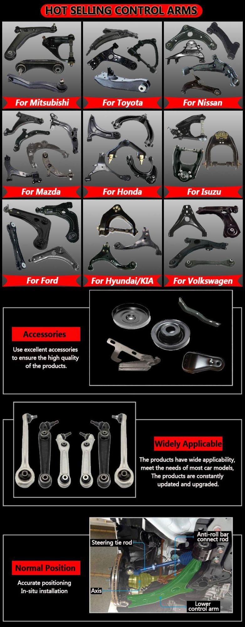 Gdst High Quality Factory Auto Spare Parts Alloy Control Arm Suspension Arm Assy 48068-59055 48069-59055 Apply for Toyota