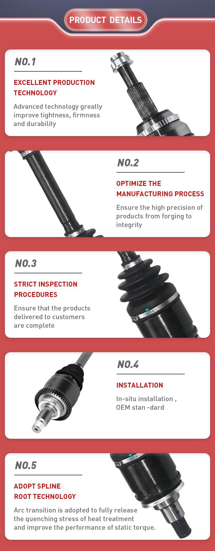 Gjf CV Joint Manufacturers for Nissan Micra Ind Make K13K Sunny N17 2011 Ni-1-068