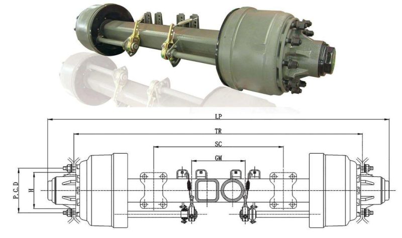 Semi-Trailer Air Suspension Axle Trailer Axle