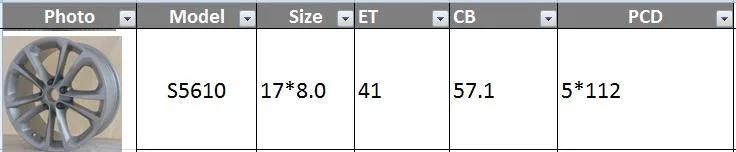 S5610 JXD Brand Auto Spare Parts Alloy Wheel Rim Replica Car Wheel for Volkswagen CC