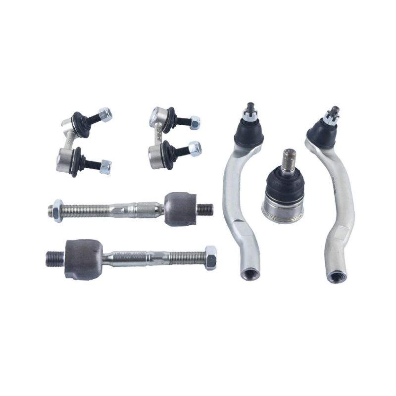 7 Pieces Set Suspension Kit Includes Front Tie Rod End, Front Steering Tie Rod End, Front Steering Tie Rod Front Sway Bar Link Front Upper Ball Joint for Honda