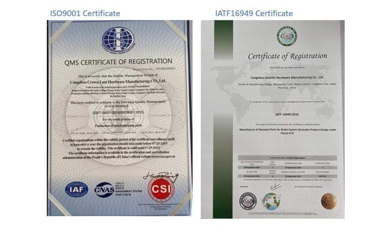 IATF16949 Certification Auto Spare Parts Car Disc Brake Pad Shims Factory