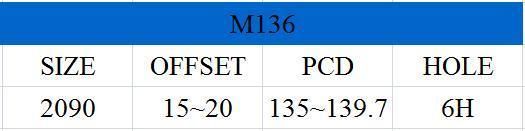 M136 JXD Brand Auto Spare Parts Alloy Wheel Rim Aftermarket Car Wheel