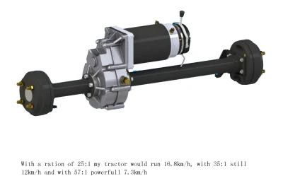 24V 1.2W-3.0kw Power Differentiating Transaxles on Electric Milk Taxi Trailer or Electric Street Sweeper