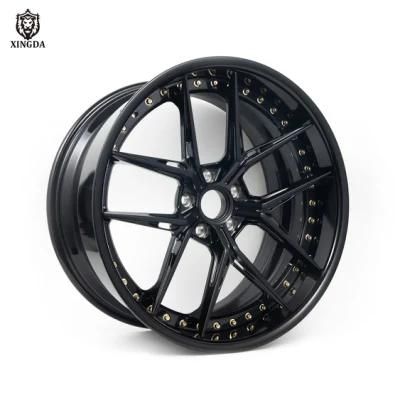 Customized 16 17 18 19 20 21 22 23 24 Inch Forged Car Wheels Hub Alloy Rims in Gloss Black
