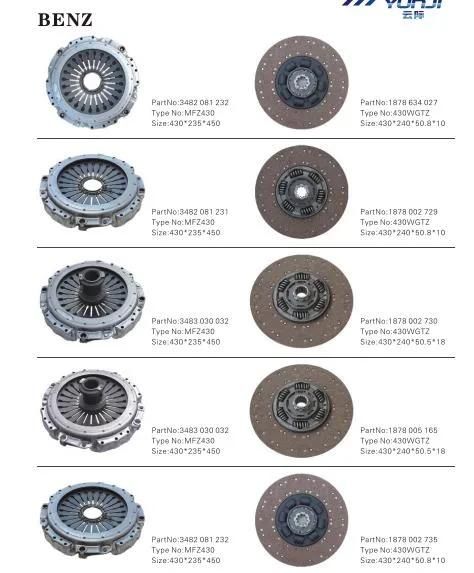 380ftz Daf Truck Spare Parts Clutch Disc Truck Parts Clutch Disc Kits for Daf OE 1878000105