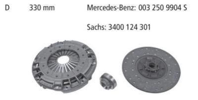 Good Quality Clutch Cover, Clutch Disc, Clutch Kit 3400 124 301/3400124301/003 250 9904/0032509904 for Mercedes Benz, Volvo, Scania, Renault, Man