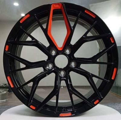 1 Piece Monoblock Forged T6061 Alloy Rims Wheels for Customized T6061 Material with Mag Rims with Gloss Black +Orange Finish Color&#160;