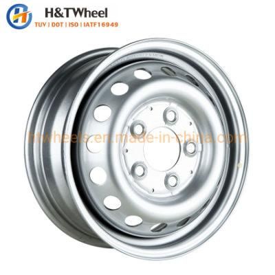 H&T Wheel 565c01t-S Custom 15 Inch 15X6.0 PCD 5X130 Silver Pickup Light Truck Steel Wheels