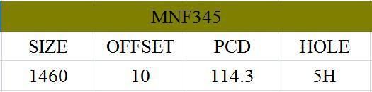 MNF345 JXD Brand Auto Spare Parts Alloy Wheel Rim Aftermarket Car Wheel