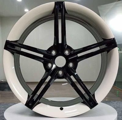 &#160; Alloy Rims Sport Aluminum Wheels for Customized Mag Rims Alloy Wheels Rims Wheels Forged Aluminum with Black+White