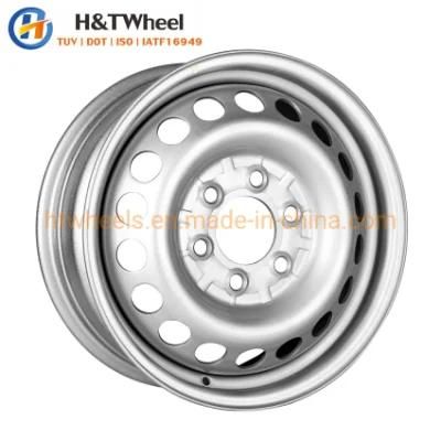 H&T Wheel 676c01t-S 16 Inch 16X6.5 PCD 6X130 Silver Painting Steel Wheel Rim for Truck