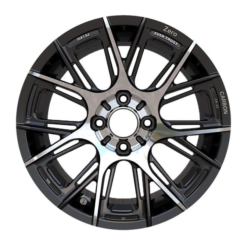 Am Small Wheel 15X7 4X100 Black Mahined Face