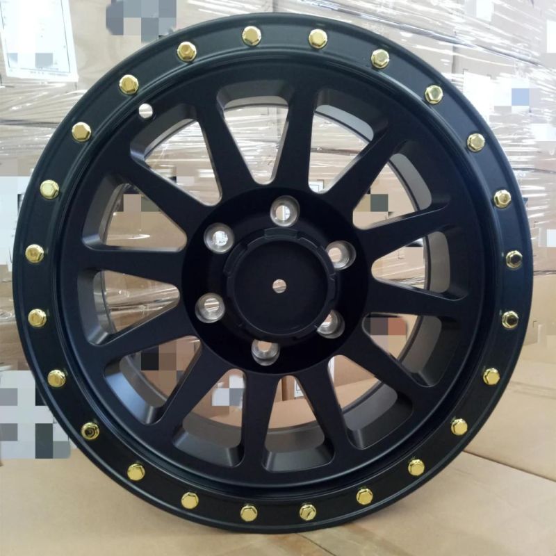 Matt Black Customized 16*8.0 Inch SUV 6*139.7 PCD Bearing Hub Auto Parts Spare Rim Wheel Rims