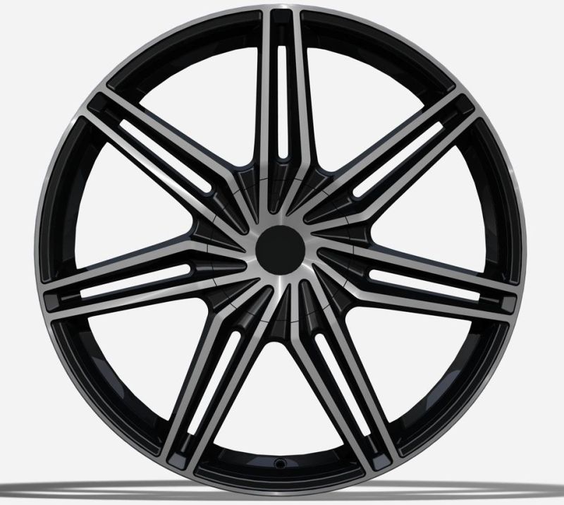 OEM/ODM Alumilum Alloy Wheel Rims 18/20/22/24 Inch 5X100-120 PCD Black Machined Face and Lip China Professional Manufacturer for Passenger Car Wheel Car Tire