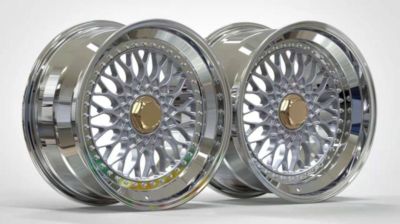 Forged Aluminum Alloy Car Wheels with TUV Certification-Split Rims and Spokes From 16 Inches to 24 Inches