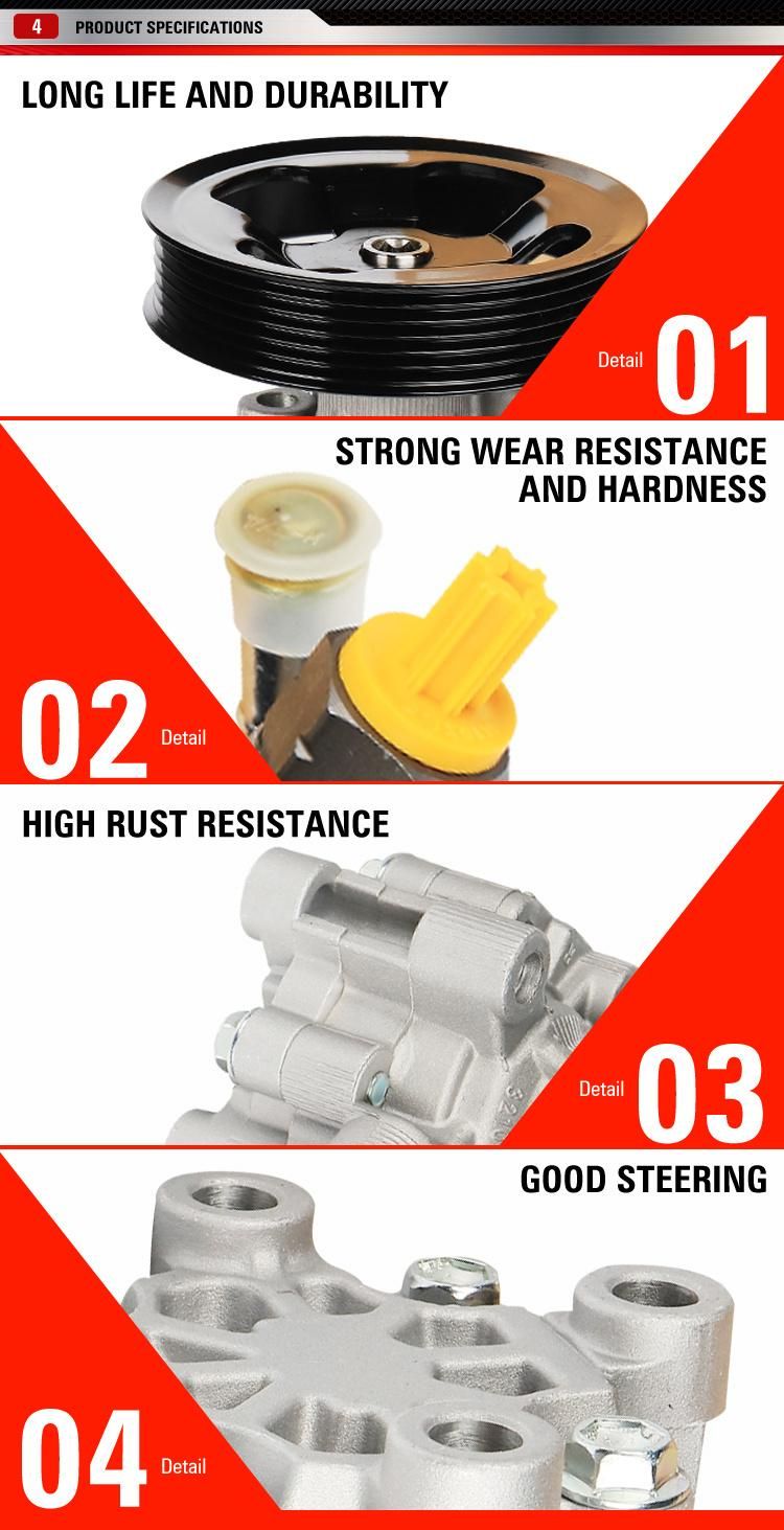 High Quality Car Steering System Autoparts Electric Hydraulic Power Steering Pump with Pulley for Hyundai Toyota Honda Nissan Mitsubishi Ford Mazda KIA