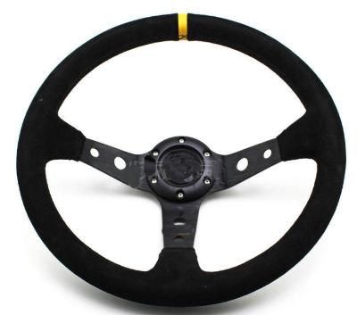 Universal 14 Inch 350mm Suede Car Racing Steering Wheels Deep Corn Drifting Steering Wheel