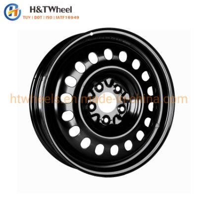 H&T Wheel 725703 17 Inch 17X4.0 PCD 5X1143 New Black E-Coating Steel Rims Car Spare Wheel