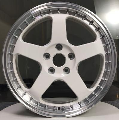 2 Piece Forged Aluminum Mag Rims Wheel with White Machined Lip T6061 Material&#160; &#160;