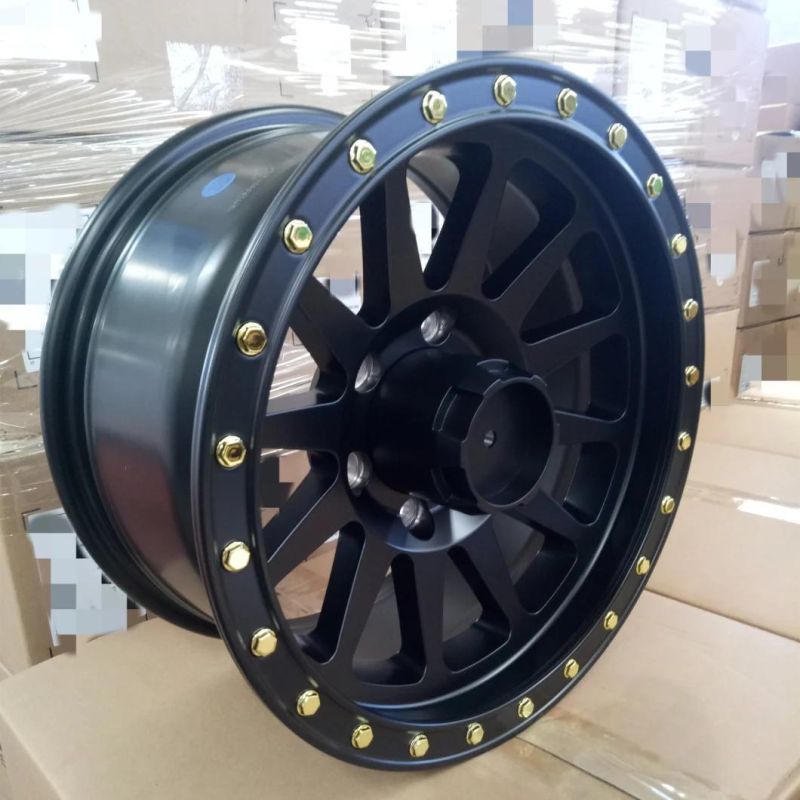 Matt Black Customized 16*8.0 Inch SUV 6*139.7 PCD Bearing Hub Auto Parts Spare Rim Wheel Rims