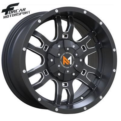 17X9 Inch 4WD PCD 12X135/139.7 Black Milling Window Offroad Alloy Rims