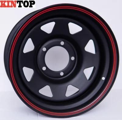 8 Spoke Alloy Wheel Matt Black 4X4 off Road for Car Steel Wheel Rim