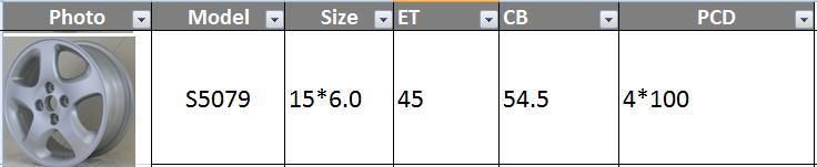 S5079 JXD Brand Auto Spare Parts Alloy Wheel Rim Replica Car Wheel for Mazda Familia