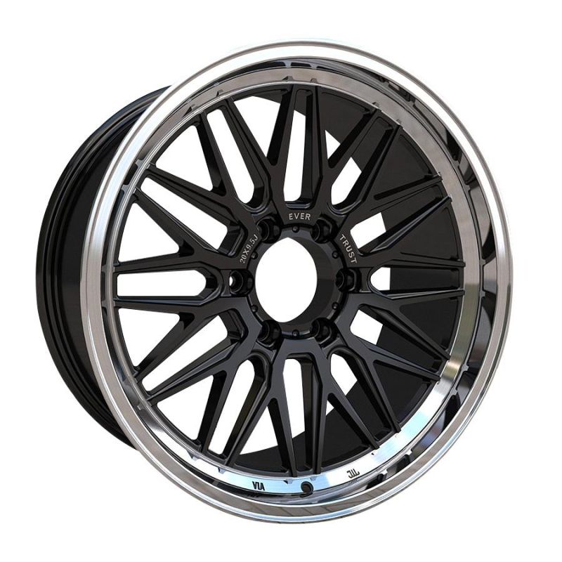 Aluminium Am Truck Wheel Black Lip Polished