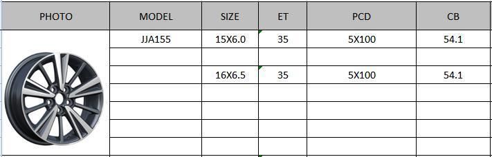JJA155 JXD Brand Auto Spare Parts Alloy Wheel Rim Replica Car Wheel for Toyota