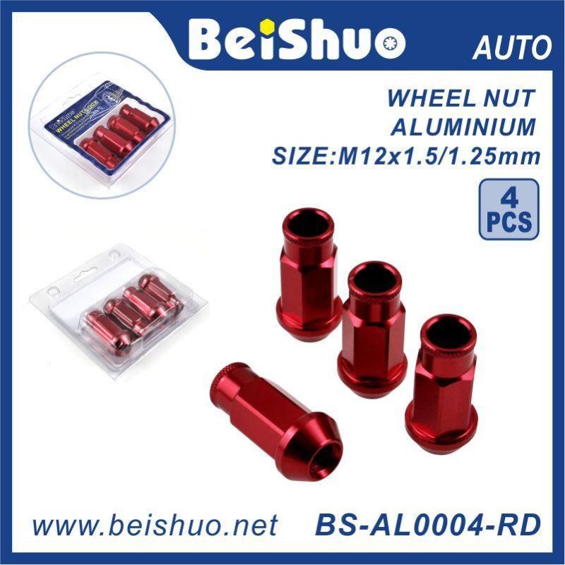 Red Aluminium Open End Wheel Lug Nut