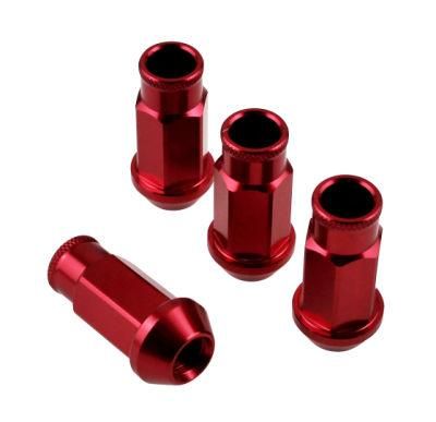 Red Aluminium Open End Wheel Lug Nut