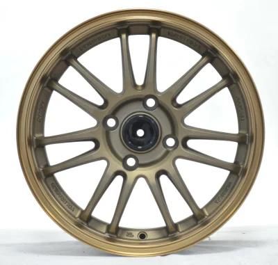 Four holes aftermarket alloy wheel with brown machine face