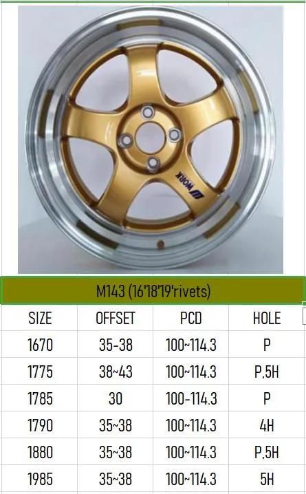 M143 Aluminium Alloy Car Wheel Rim Auto Aftermarket Wheel