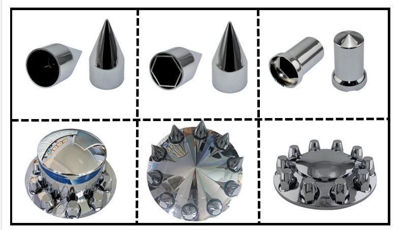 Quality ABS Chrome Plastic Wheel Lug Nut Covers for Heavy Truck 22.5inch PCD 33mm Axle Covers