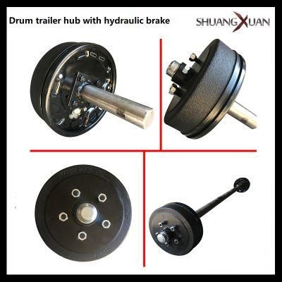 Customer Designed 5-114.3 6-139.7 Drum Trailer Half Straight Axle Trailer Hub with Hydraulic Brake Parts