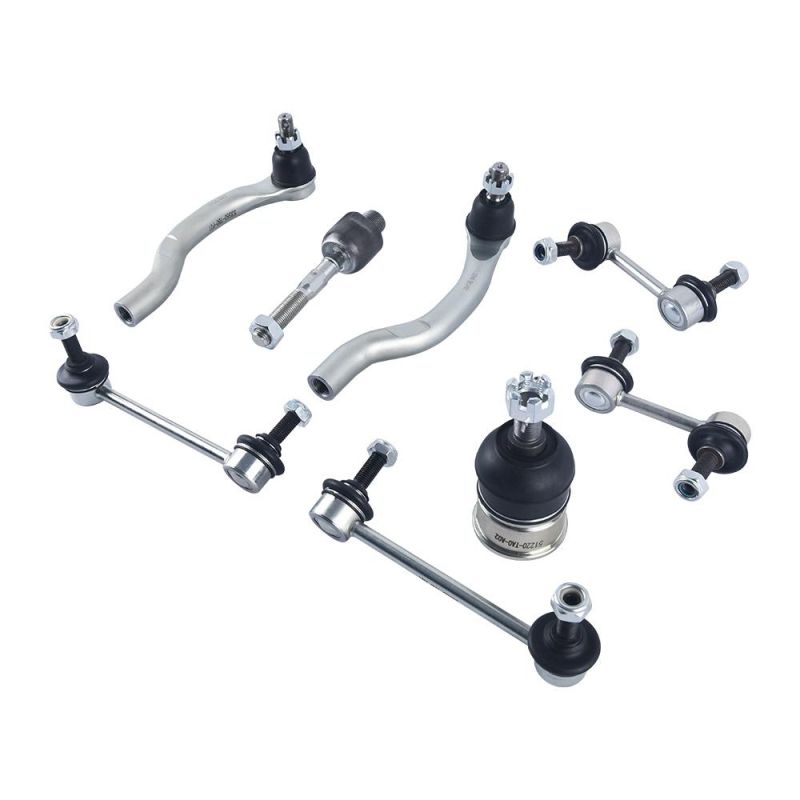 8 Pieces Suspension Kit Includes Front &Rear Stabilizer Link, Front Inner Tie Rod End, Power Steering Tie Rod End and Ball Joint for Honda Accord 08-13