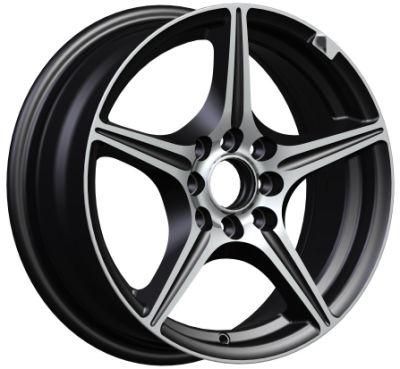 Chinese Factory Wholesale 14/15 Inch Custom Black Machined Face Alloy Wheel Rims