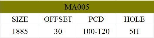 MA005 JXD Brand Auto Spare Parts Alloy Wheel Rim Aftermarket Car Wheel