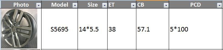S5695 JXD Brand Auto Spare Parts Alloy Wheel Rim Replica Car Wheel for New Volkswagen Jetta
