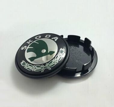 65mm Custom ABS Chrome Car Logo Skoda Wheel Center Caps