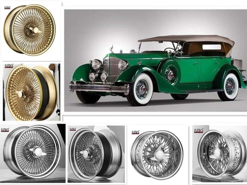 13-22 Inch Luxury Vintage Old Car Wire Wheel Spoke Wheel Steel Wheel Wire Wheel Rim for Dodge GM Ford