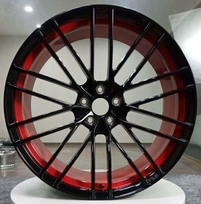 1 Piece Forged T6061 Alloy Rims Wheels for Customized T6061 Material with Mag Rims with Gloss Black +Inner Red Finish Color&#160;