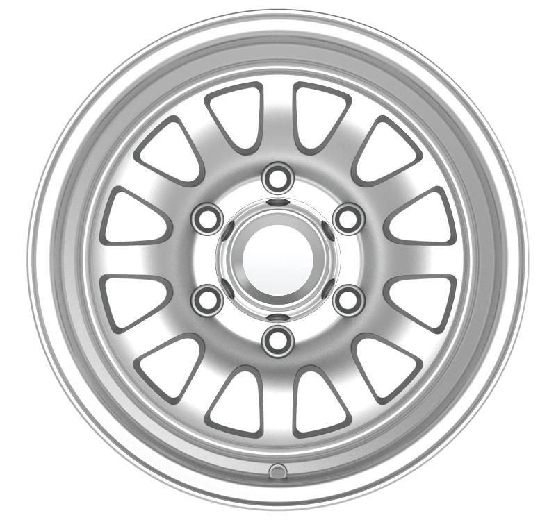 China Professional Manufacturer Aluminum Alloy Wheel Rims 15 Inch 6X139.7 10-15 Et Silver Machined Face for Passenger Car Tires Car Wheel